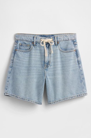 GAP Ženske denim kratke hlače z zatezno vrvico Modra - Light Wash 5