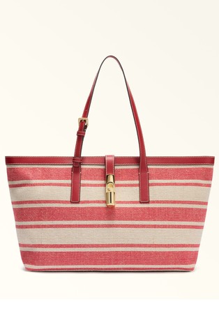 Large Striped Canvas Tote