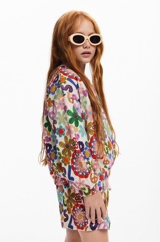 DESIGUAL Pulover s hipijevskim potiskom Večbarvna - Multi 2