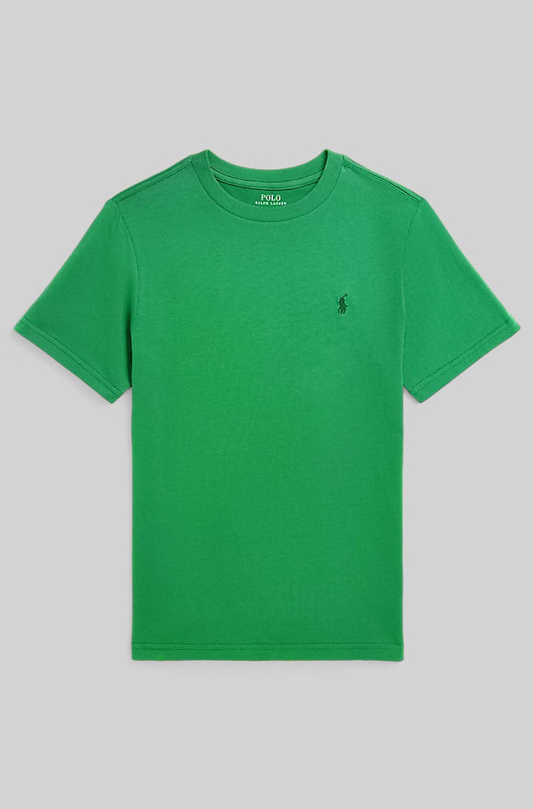 RALPH LAUREN Bombažna majica s kratkimi rokavi Zelena - Stem 
