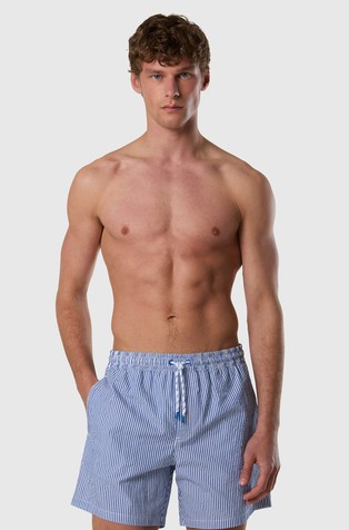 Striped seersucker swim shorts