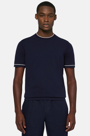 Cotton crepe knit t-shirt
