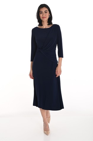 Midi obleka z zvitim detajlom