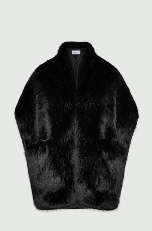 Pocket-detail faux-fur stole