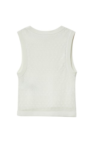 S.OLIVER Cropped top made of openwork knit White 2