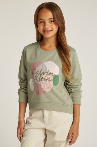 Relaxed fit pulover z barvito logo grafiko