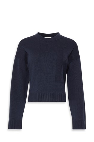 Cotton Intarsia Logo Jumper
