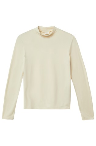 Long sleeve top in a slim fit with a stand-up collar