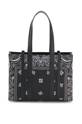 Tote bag with printed bandana pattern