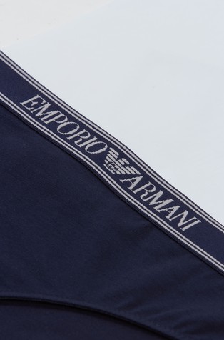 EMPORIO ARMANI Paket 2 spodnjih hlačk z logo pasom Modra - Blue 6