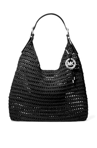 Večja prepletena hobo torba za čez ramo