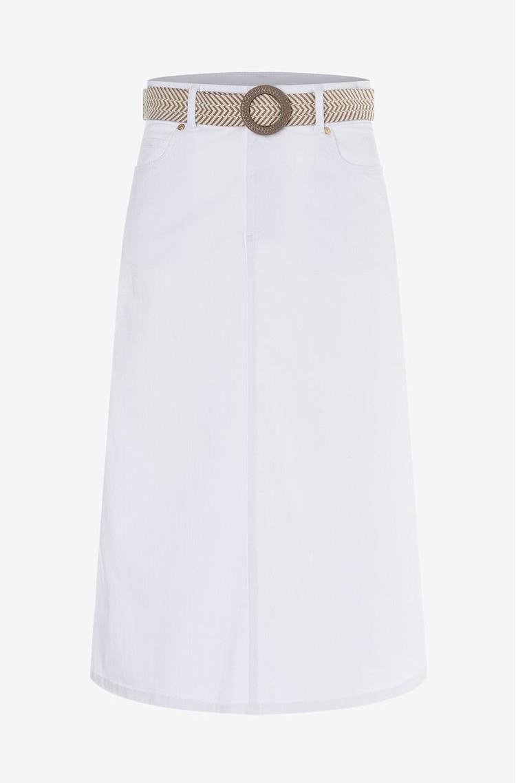 MORE &amp; MORE Midi denim skirt White 