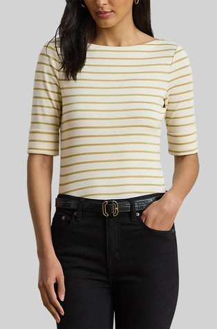 Striped Cotton-blend Tee