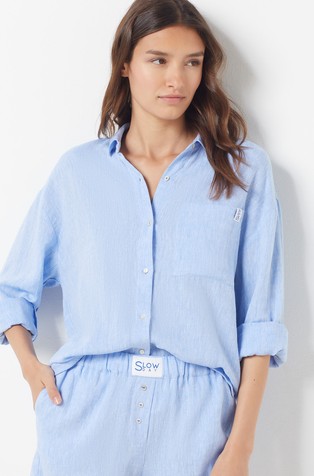 Justine zgornji del pižame iz lanene mešanice