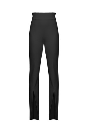 Trousers with high slit at the bottom