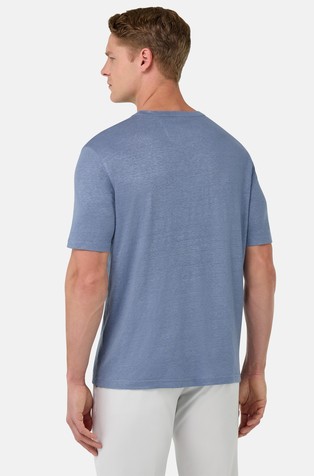 BOGGI MILANO T-Shirt in Stretch Linen Jersey Indigo 2