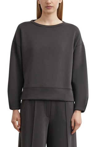 Soft scuba sweatshirt with side slits
