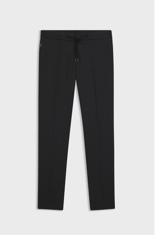 Slim fit hlače iz mešanice deviške volne in svile