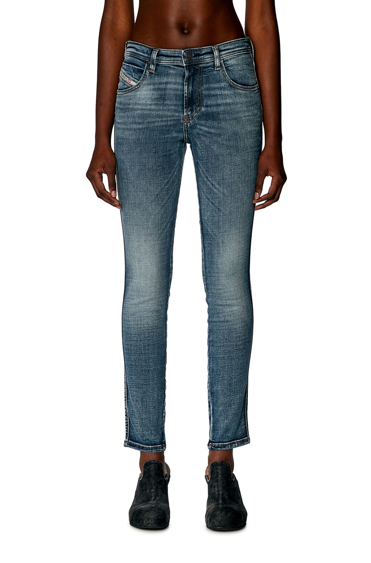 DIESEL Skinny jeans hlače - 2015 Babhila 0PFAW Modra - Medium Blue 