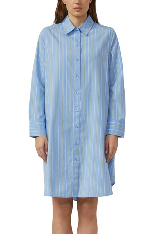 Striped poplin shirt dress