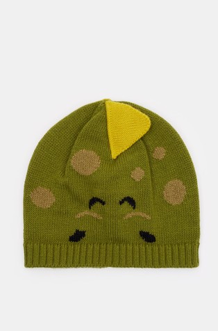 Pletena kapa z živalskim motivom