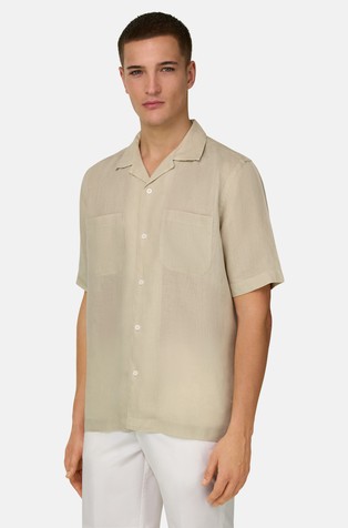 Regular Fit Short-sleeved Linen Shirt