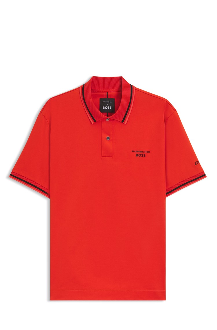 HUGO BOSS Porsche x BOSS polo shirt in cotton Dark Orange 