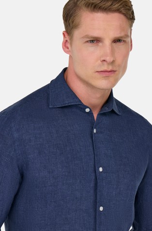 BOGGI MILANO Regular fit lanena srajca Modra - Navy 3