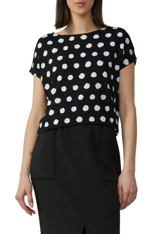 Viscose polka dot T-shirt in a relaxed fit