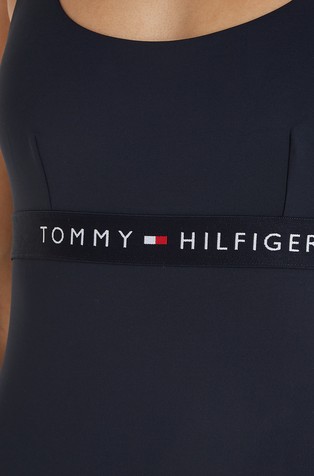 TOMMY HILFIGER Enodelne kopalke z logo trakom Modra - Blue 3