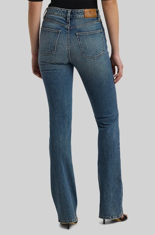 RALPH LAUREN Zvončaste jeans hlače z visokim pasom Modra - Dusk Indigo Wash 2