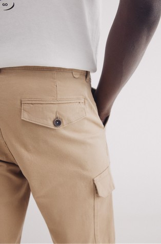 SPRINGFIELD Slim fit udobne cargo hlače Bež - Beige 5