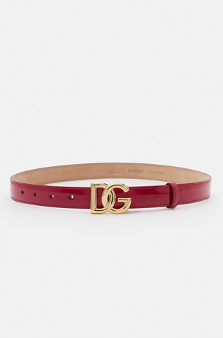 Polished calfskin belt with DG logo