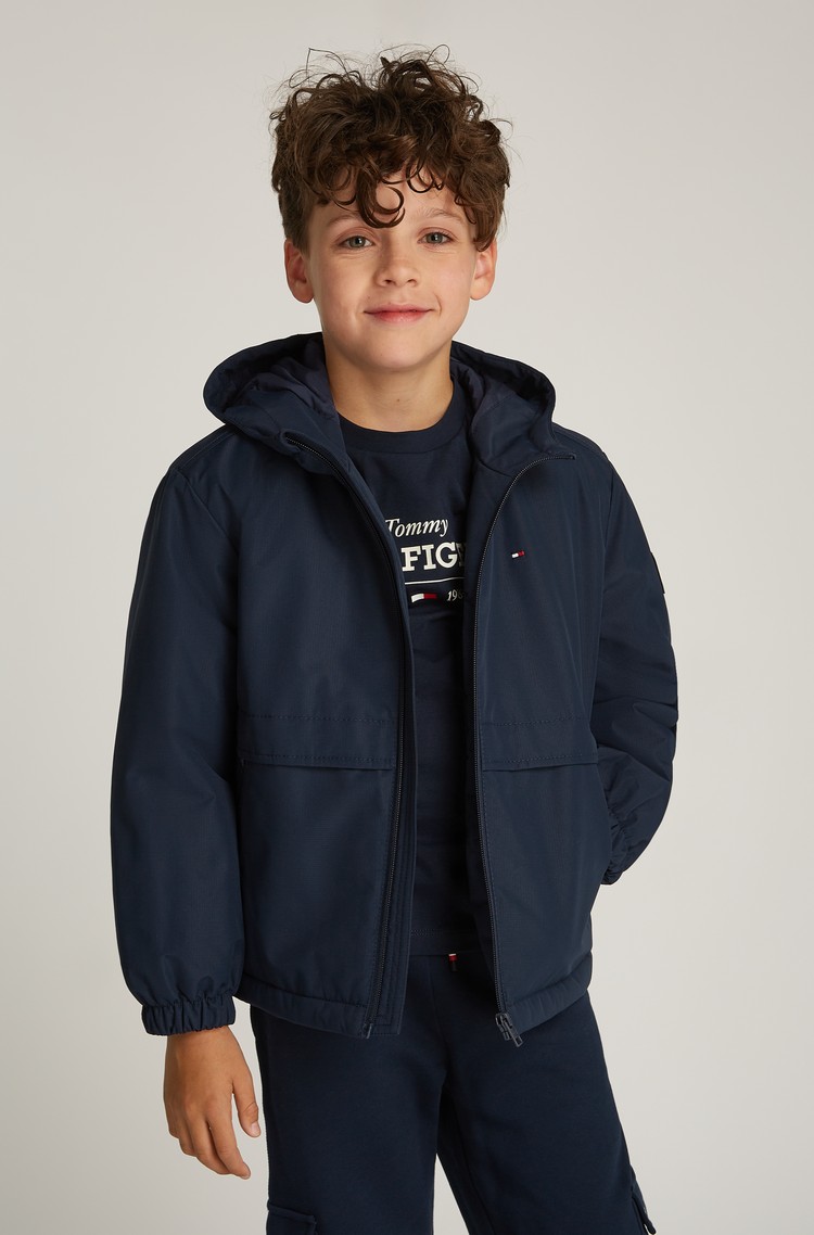 TOMMY HILFIGER Ripstop Padded Hooded Jacket Dark Blue 