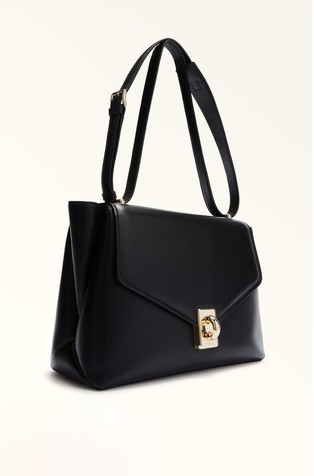 FURLA Usnjena torbica za čez ramo Črna - Black 2