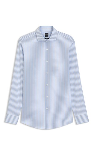 Slim-fit striped shirt in stretch cotton