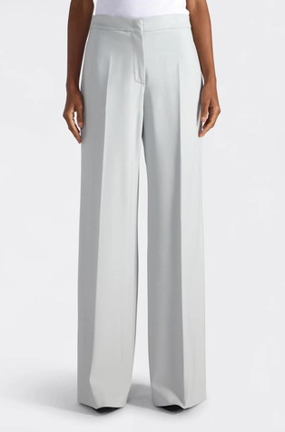 Straight fit viscose-blend trousers