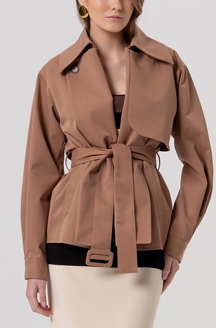 Trench jacket over fit made in technical fabric