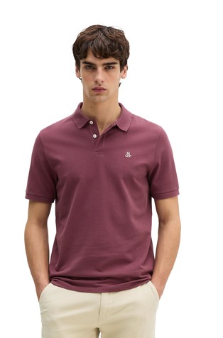 Short-sleeved polo shirt in organic cotton piqué