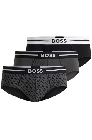 Paket 3 bombažnih spodnjic z logo pasom