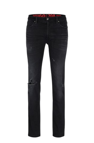 HUGO BOSS Slim fit jeans hlače iz raztegljivega denima Siva - Dark Grey 5