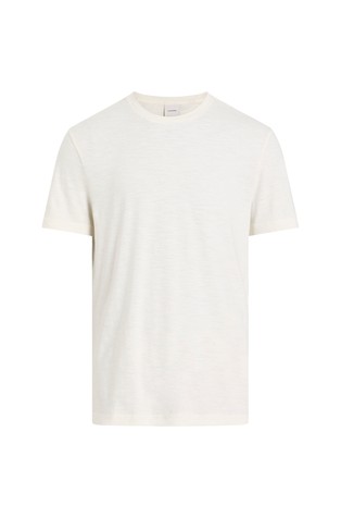 CALVIN KLEIN Majica iz mešanice bombaža in lana Bela - White 6