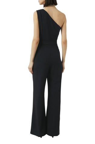 COMMA Formal one-shoulder jumpsuit made of crêpe Blue 2