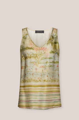 Satin top with pattern