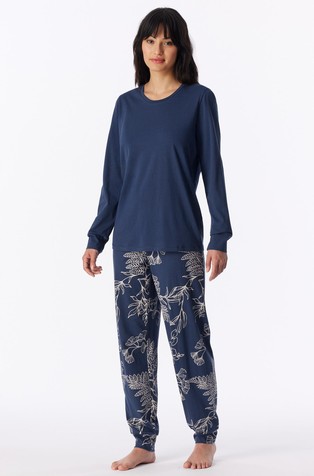 Comfort Essentials - cuffeed long pajamas with pattern