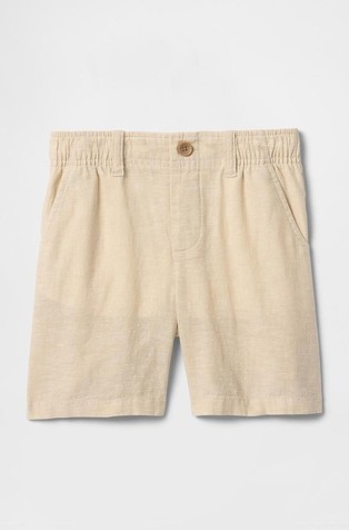 GAP Kratke hlače iz mešanice lana in bombaža za malčke Bež - Oatmeal Beige 2