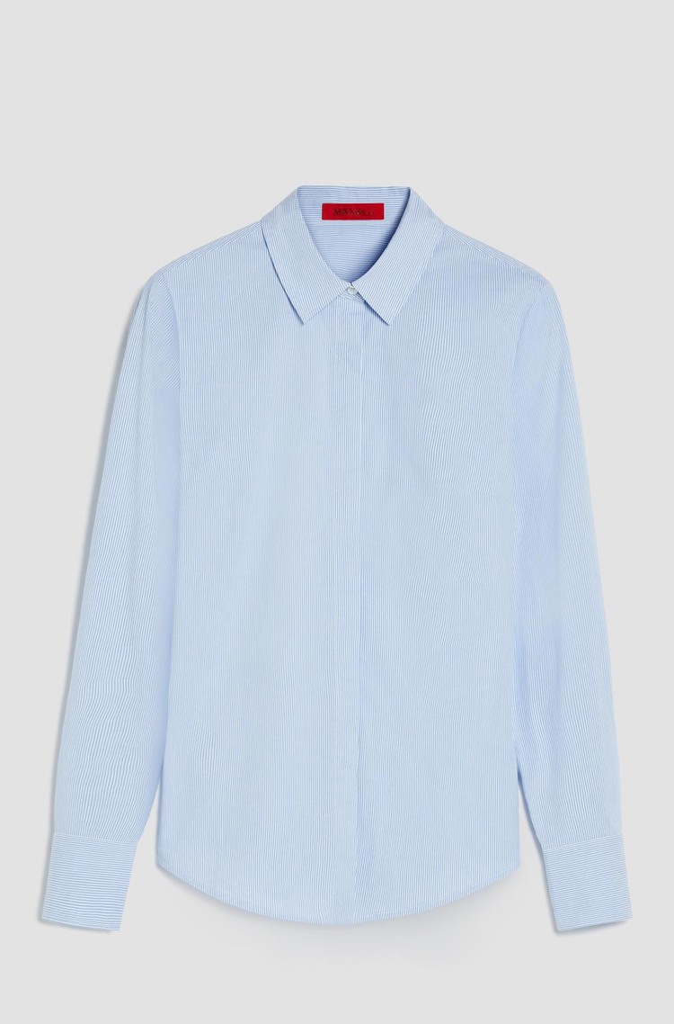 MAX&amp;CO Slim fit srajca iz bombažnega poplina Modra - Light Blue 