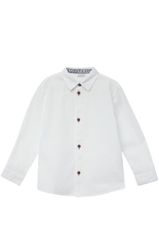 Strukturirana bombažna srajca s kontrastnimi gumbi