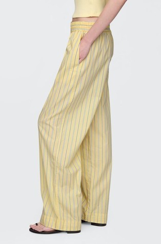 GAP Organic Cotton Poplin Easy Wide-Leg Pants Yellow Stripe 3
