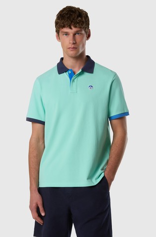 Bombažna polo majica s kontrastnimi detajli